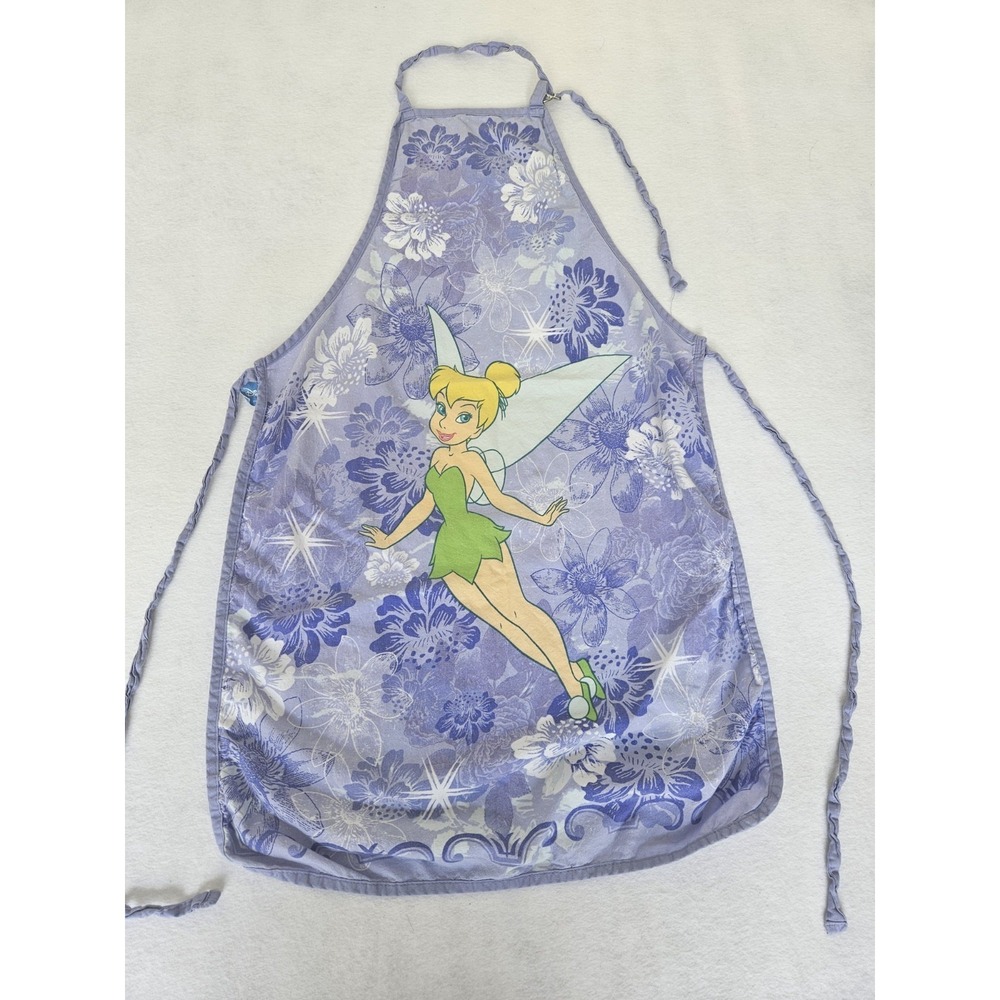 Vintage Disney Tinkerbell Cooking Apron Purple Tinker Bell Tink Baking